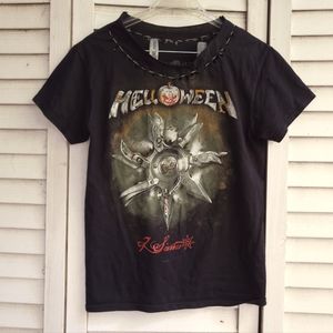 Helloween 7 Sinners knife shuriken band tee *modified*